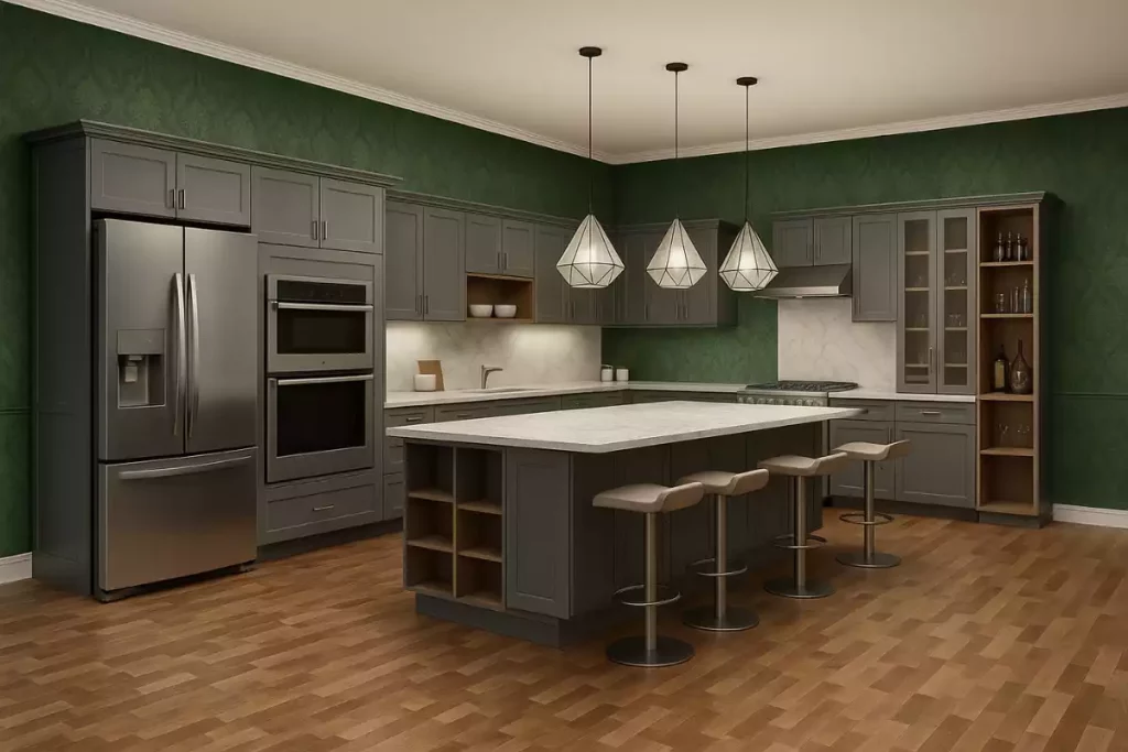 mur cuisine gris clair
