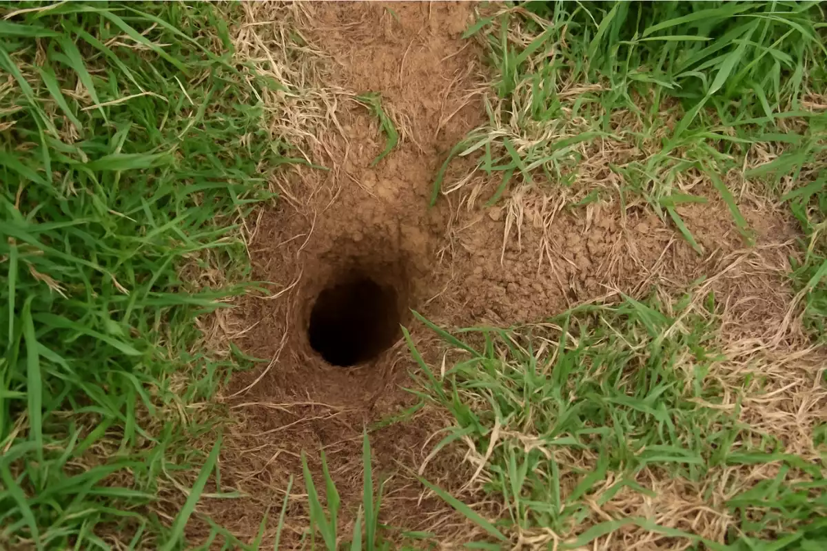 terrier de rat dans le jardin