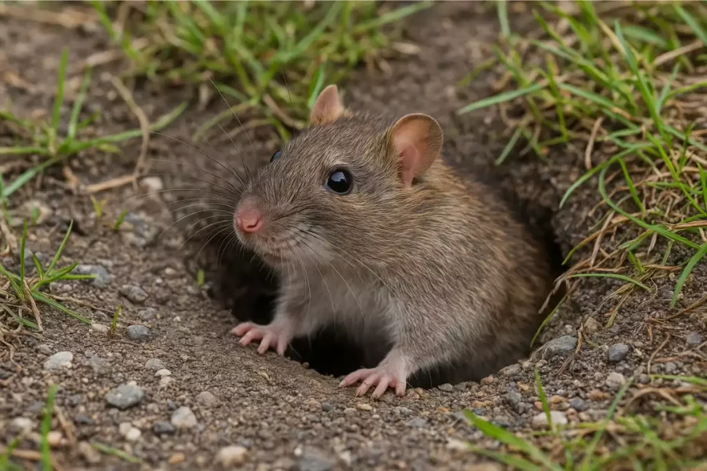 trou dans le jardin rat