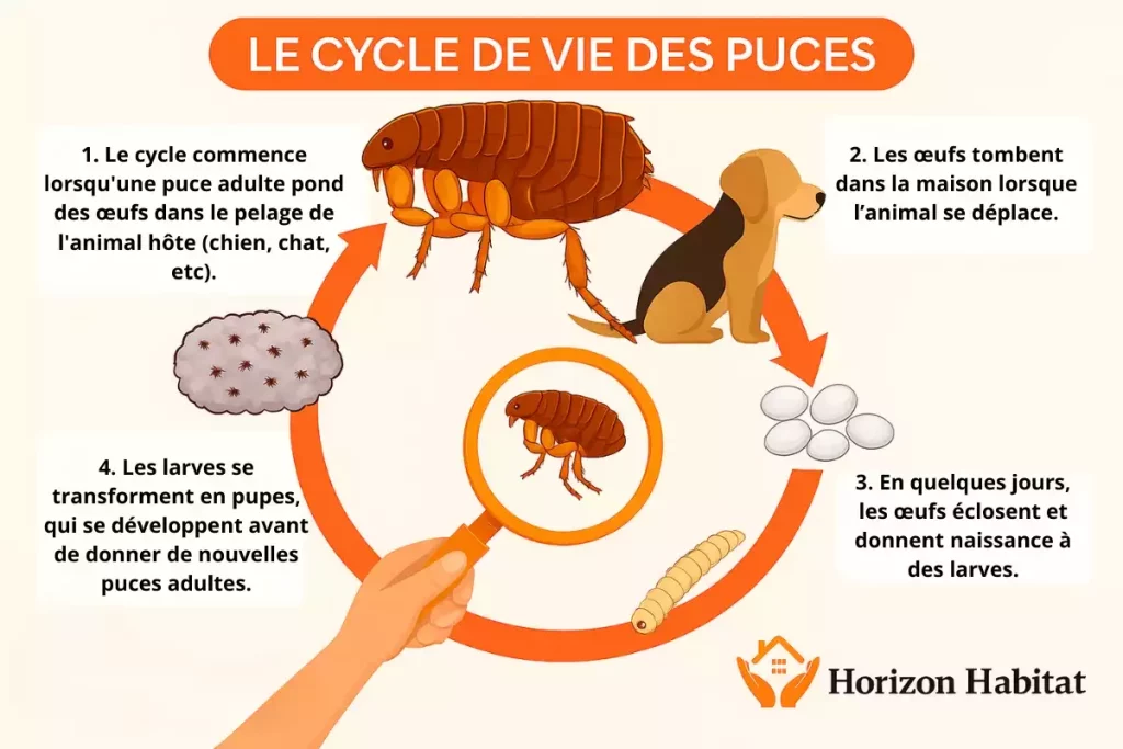 trouver un nid de puce