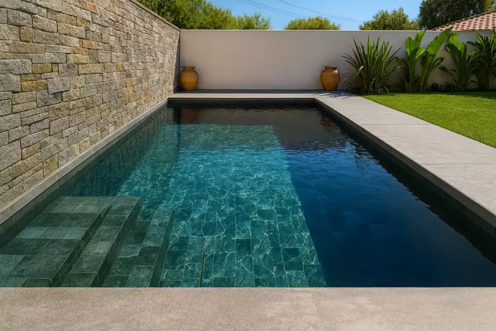 piscine en beton semi enterrée