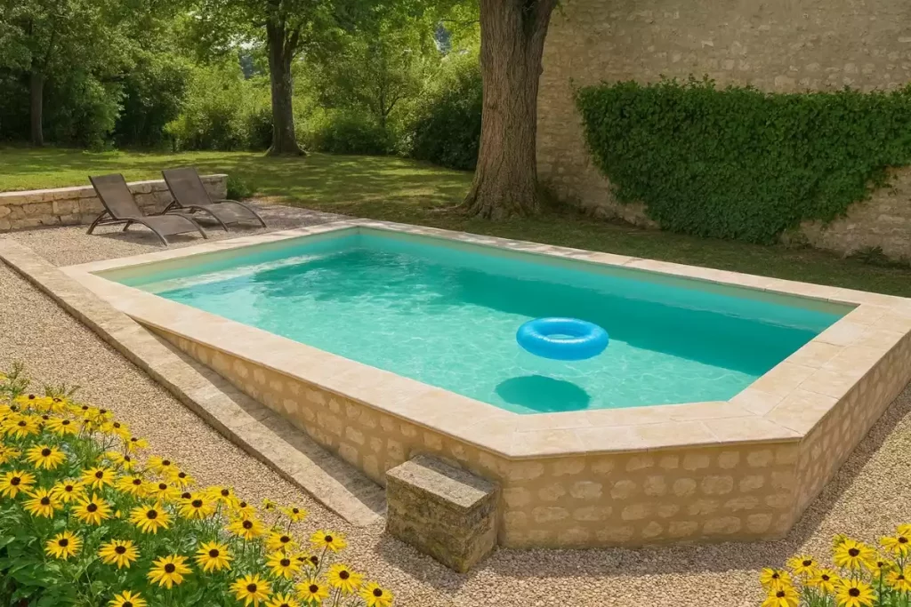 piscine semi enterrée en beton