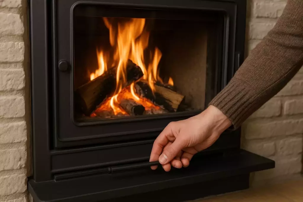 tirette insert cheminée