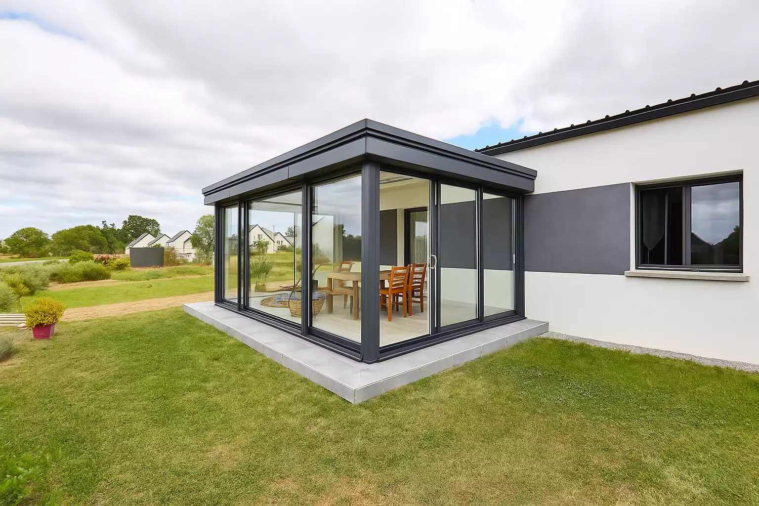 veranda sur terrasse sans fondation