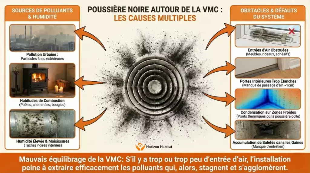 Pourquoi la poussière noire apparaît-elle autour d’une VMC ?