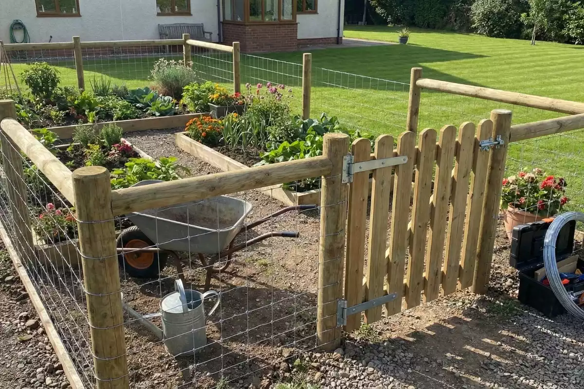 fixer grillage sur poteau bois