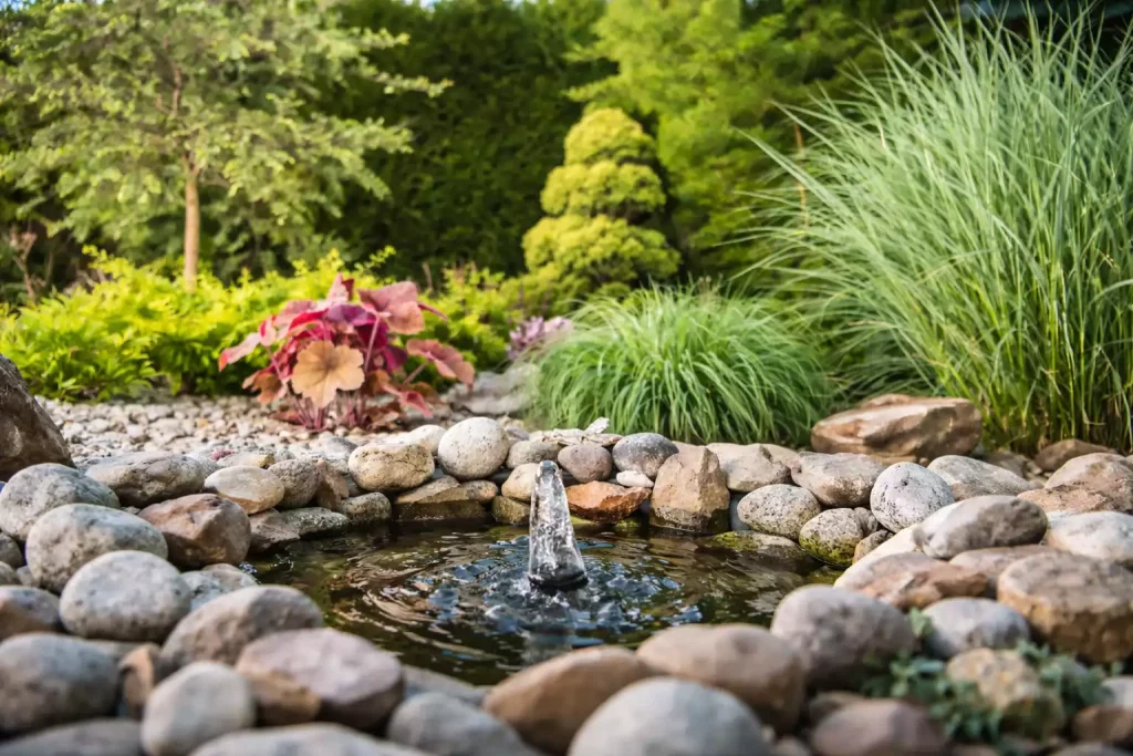 Un point d’eau sans électricité : entre sobriété et mise en scène du jardin
