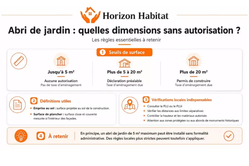 installer un abri de jardin sans autorisation administrative