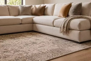comment mettre un tapis sous un canapé d'angle