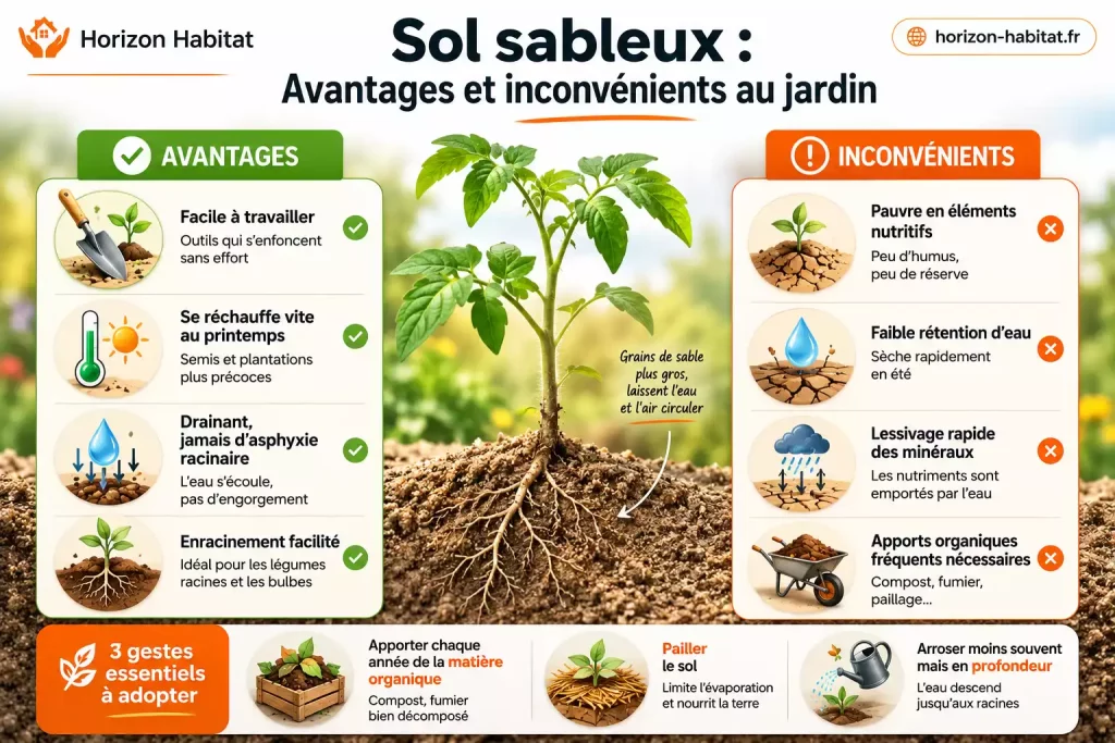 Les atouts et les limites d'un sol sableux au jardin